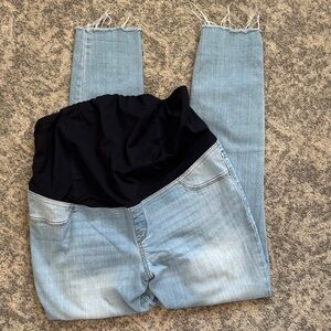 Isabel Maternity Light Wash Crossover Panel Jeggings